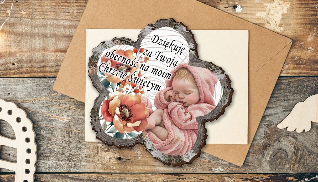 Podziękowanie dla gości na chrzest