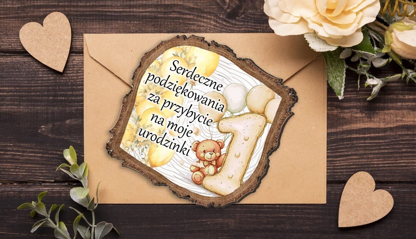 Podziękowania dla gości na roczek dziecka