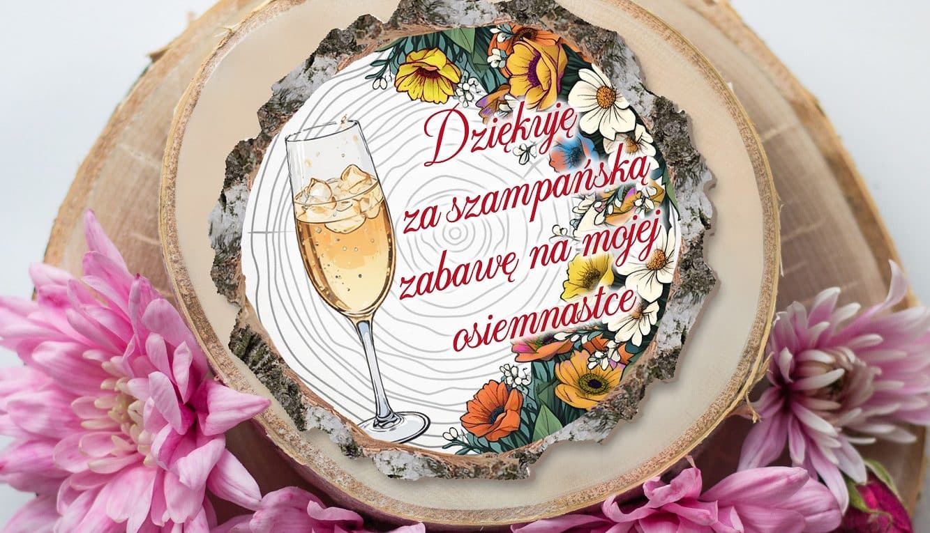 Podziękowania dla gości na 18 urodziny